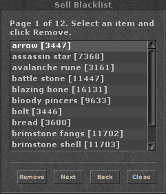 Modal Sell Blacklist Groups